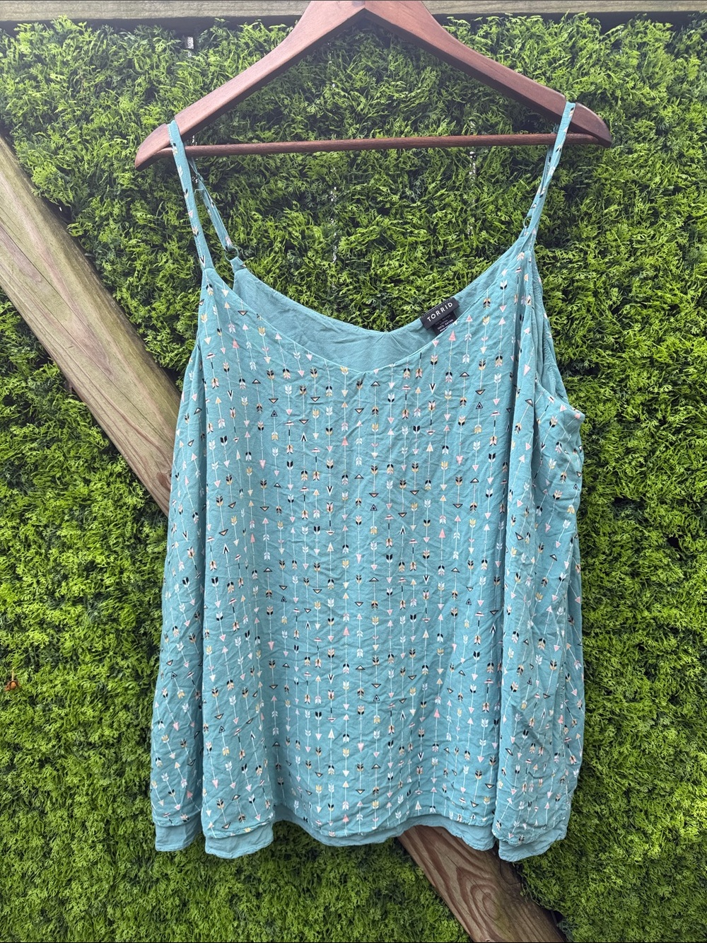 Torrid Teal Floral Arrow Print Cami